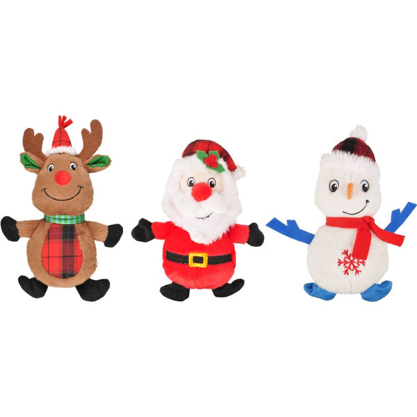 Noel jchien bonhomme de neige+renne+pere noel 29cm ass disp