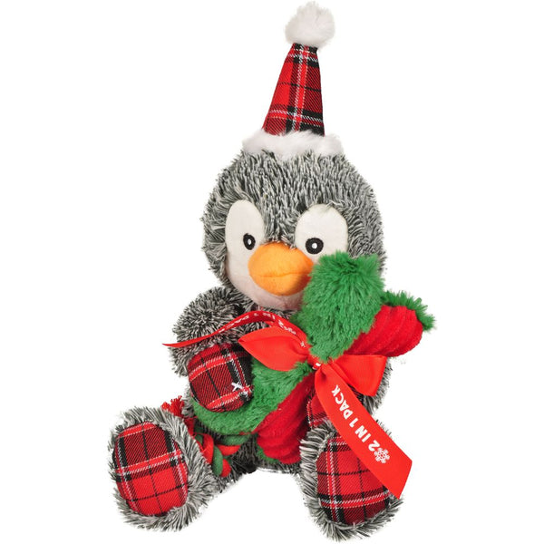 Jchien noel pingouin+os 2en1 43cm