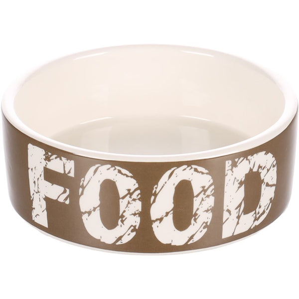 Gamelle chien kyra ceramique taupe/blanc 12,5cm 280ml