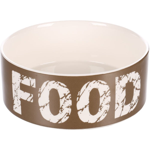 Gamelle chien kyra ceramique taupe/blanc 20,5cm 1500ml