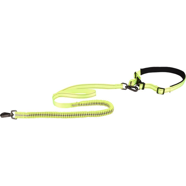 Laisse pour le jogging + ceinture ventrale diran jaune m laisse 118cm / ceinture 76-100cm