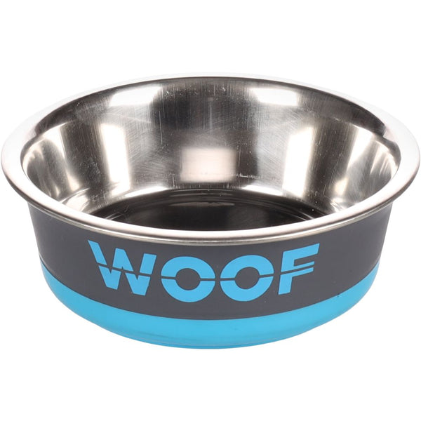 Gamelle woof gris/bleu 400ml 14cm