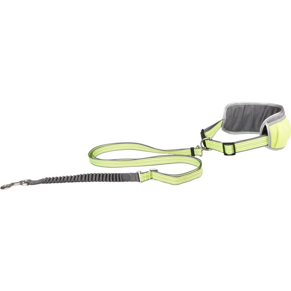 Laisse pour le jogging + ceinture ventrale rono jaune laisse 155-250cm / ceinture 79,5-140cm