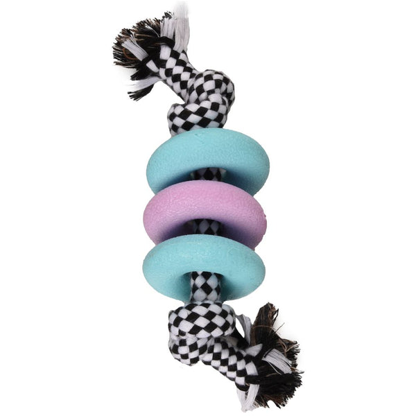 Jchien loekie chiot anneaux tpr bleu/lilas 23cm