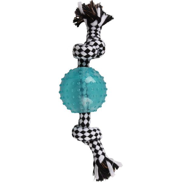 Jchien djengo corde avec balle tpr bleu 23cm