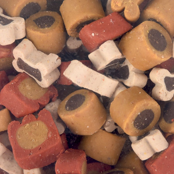 Chew'n Snack Party Mix, 500 g : une variété de friandises savoureuses pour chien, idéales pour les occasions festives.