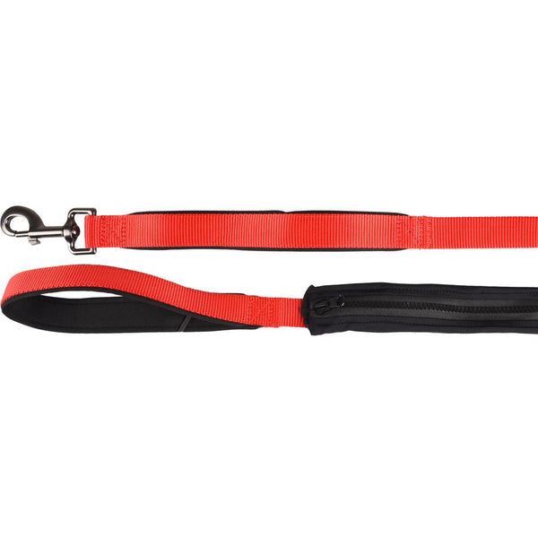 Laisse avec sac kayga rouge 160cm 25mm