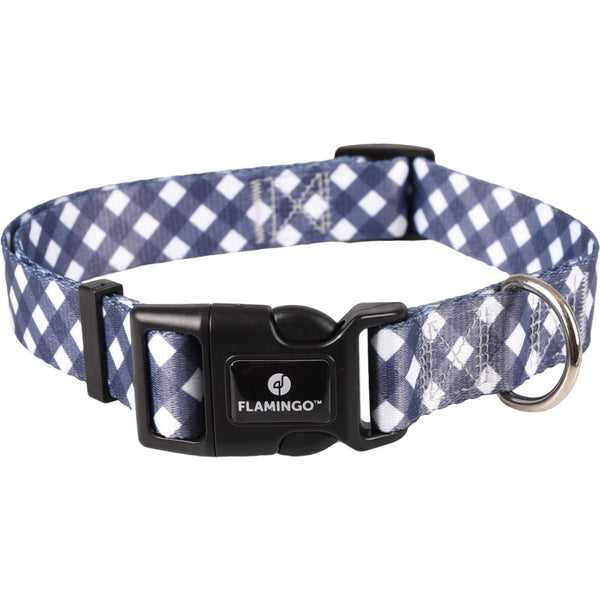 Collier salome gris/blanc l 45-65cm 25mm