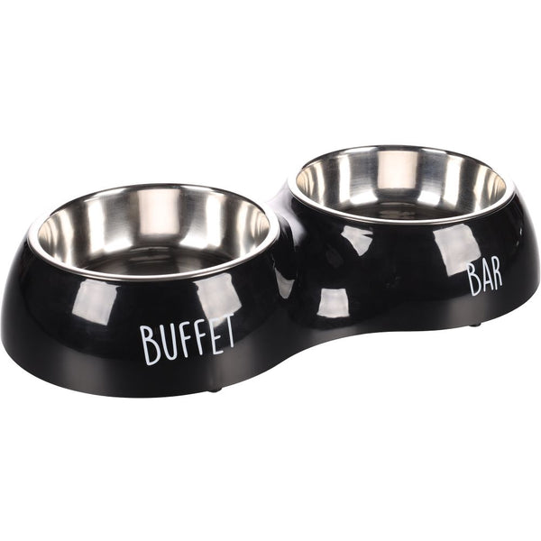 Gamelle pour la nourriture divar duo dinner avec motif bar-buffet noir l 17cm 2x900ml
