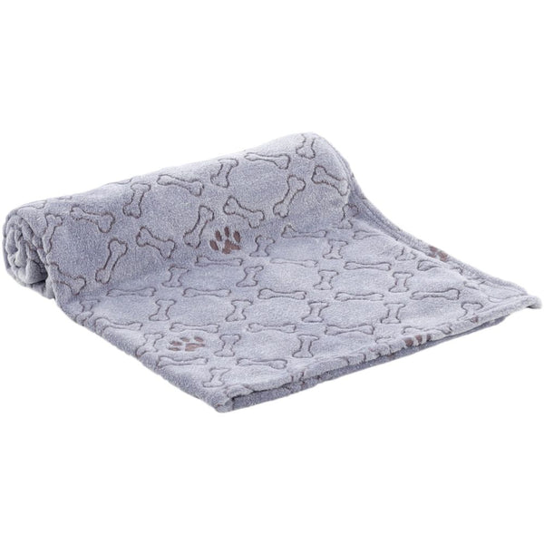 Couverture en toison marva gris os/patte 70x100cm