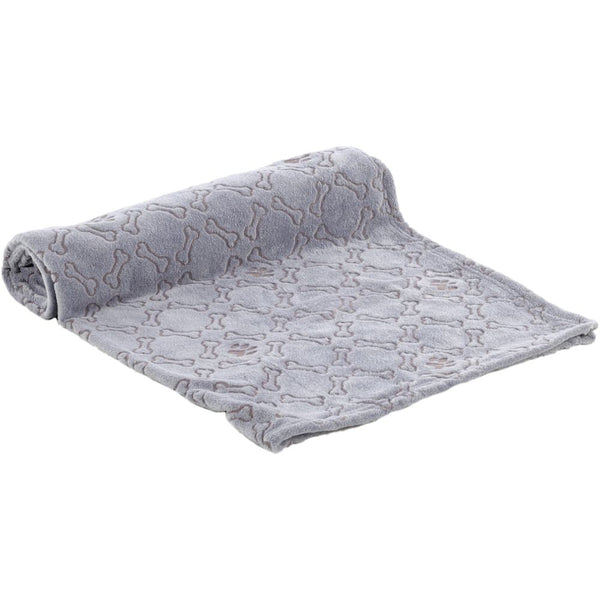 Couverture en toison marva gris os/patte 100x150cm