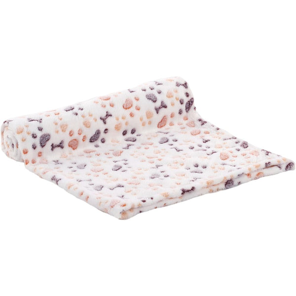 Couverture en toison kiki blanc patte 70x100cm