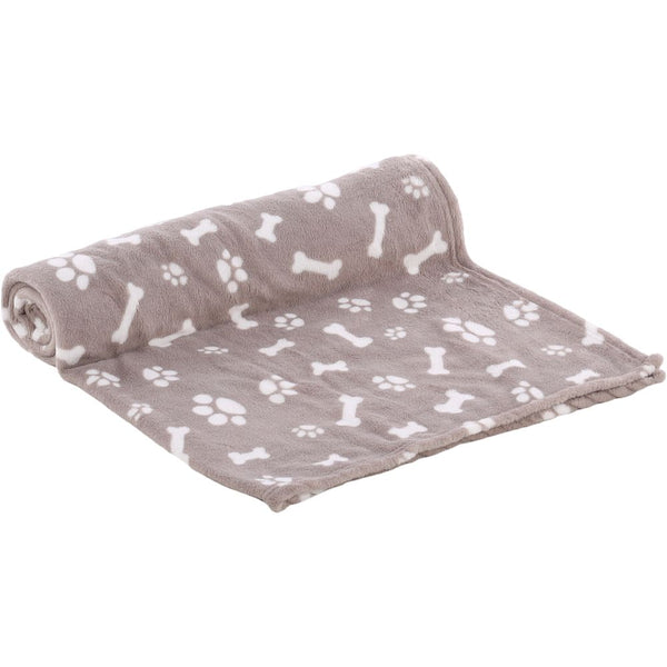 Couverture en toison zuma beige os/patte 70x100cm