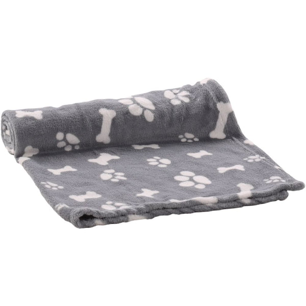 Couverture en toison zuma gris os/patte 70x100cm