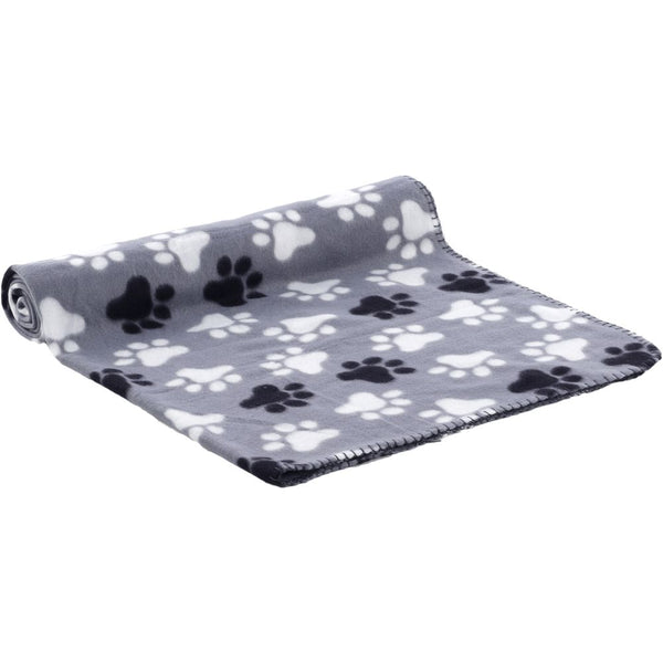 Couverture en toison esma gris patte 100x150cm