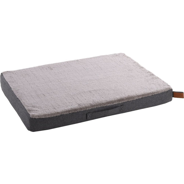 Coussin carlota rectangulaire + fermeture éclair + rebord + poignée gris 80x55x8cm