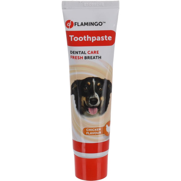 Dentifrice Dafra saveur poulet 85g, pour chiens : Offrez à votre chien une haleine fraîche et des dents saines avec ce dentifrice au délicieux goût de poulet.