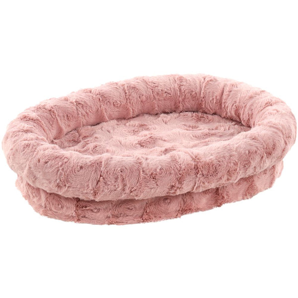 Panier dorian oval + fermeture eclair rose 54x41x14cm