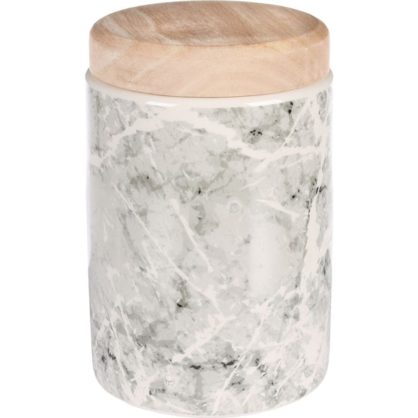 Boîte a collation avec couvercle marmi ceramique gris rond 1300ml 11,5x17,5cm