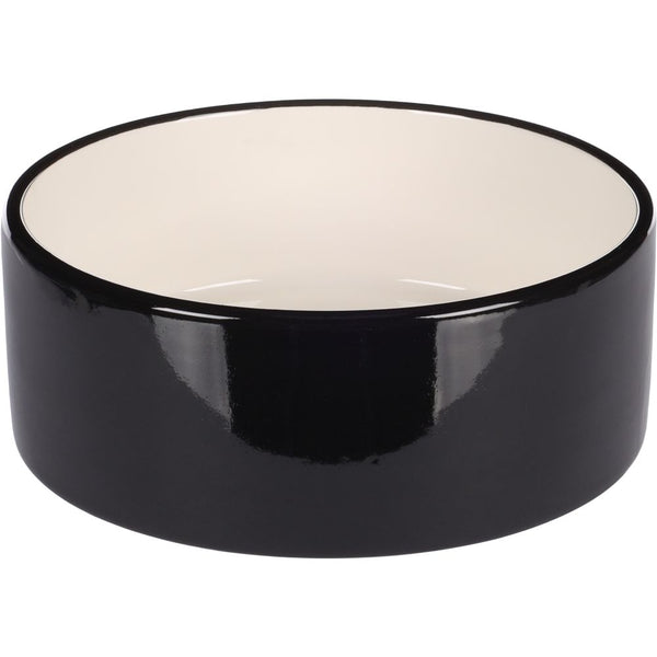 Gamelle pour la nourriture et l'eau chien rocky ceramique noir rond 900ml 16,5x6,5cm
