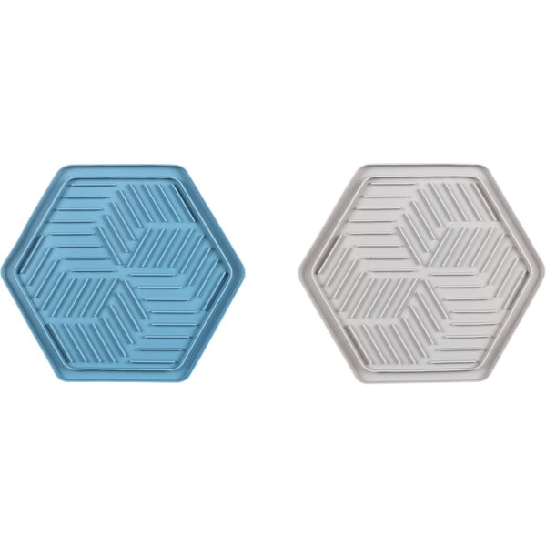 Tapis a lecher bean sortiment bleu/gris 24x21cm