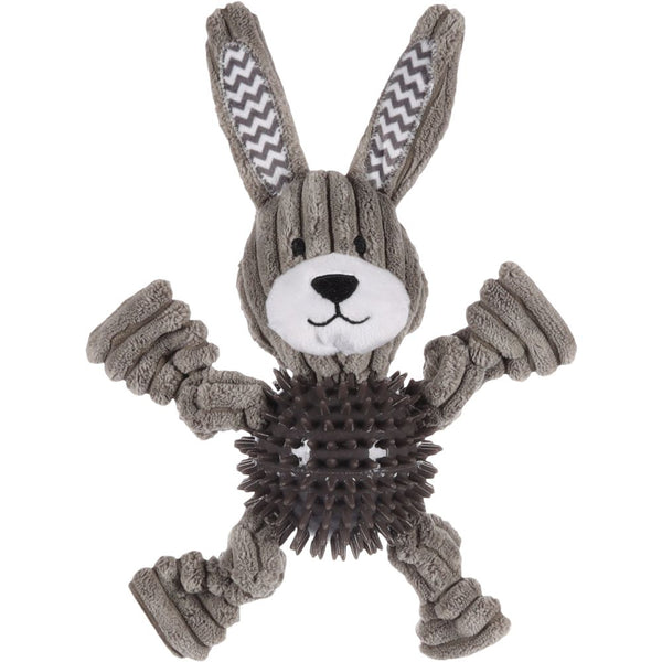 Jchien gommy lapin corduroy + balle tpr gris 27cm