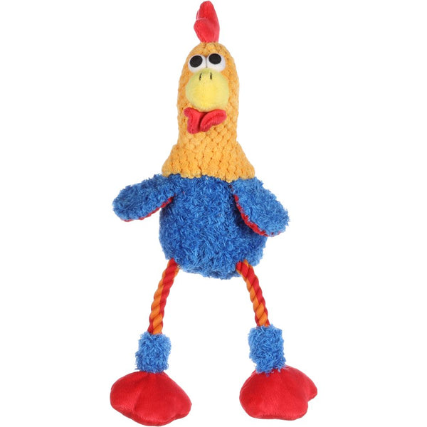 Jchien malita coq en peluche bleu 40cm