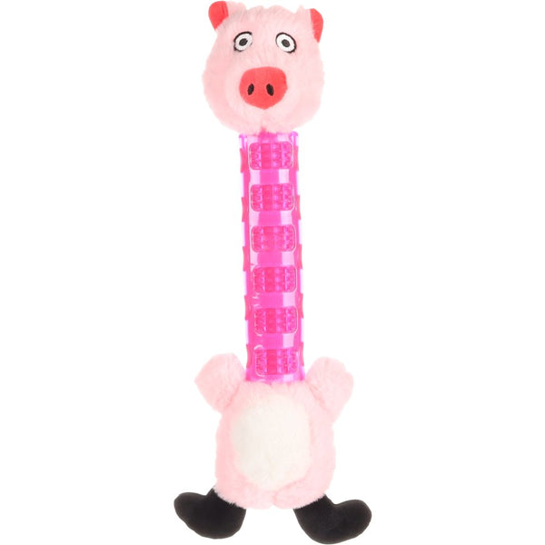 Jchien peluche necki cochon rose 38x15x7cm