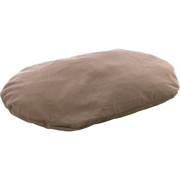 Coussin panama ovale + fermeture eclair taupe 120x84x12cm