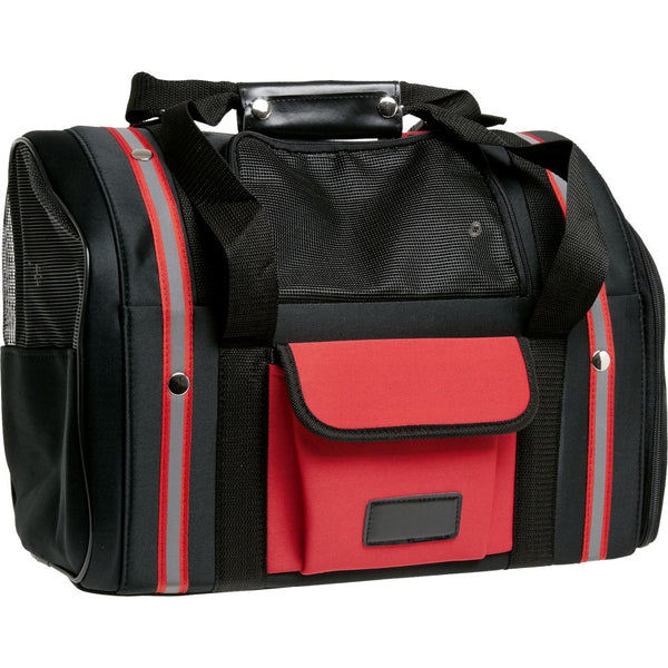 Sac à dos Domi noir/rouge, 42x21x28 cm : Style et praticité pour emmener votre compagnon en toute élégance lors de vos déplacements.