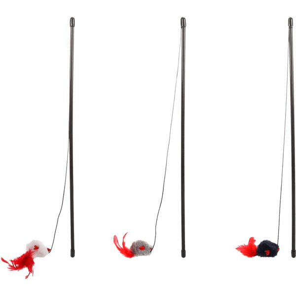 Jchat eksa canne à pêche avec souris multi 50cm assortiment