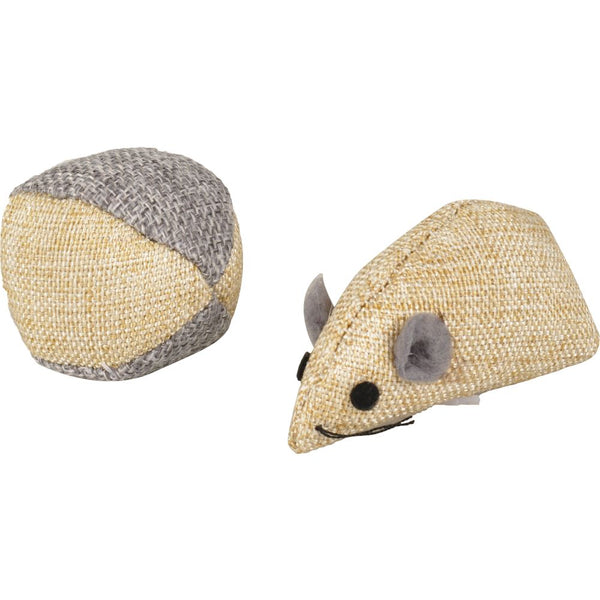 Jchat juns souris et balle beige 7,8cm