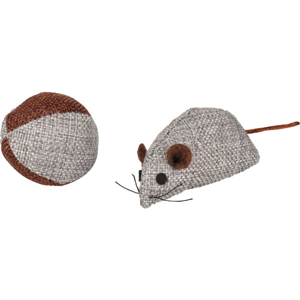 Jchat juns souris et balle gris 7,8cm