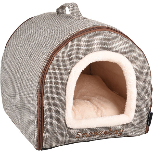 Endroit pour dormir snoozebay maison + fermeture éclair brun 45x35x35cm