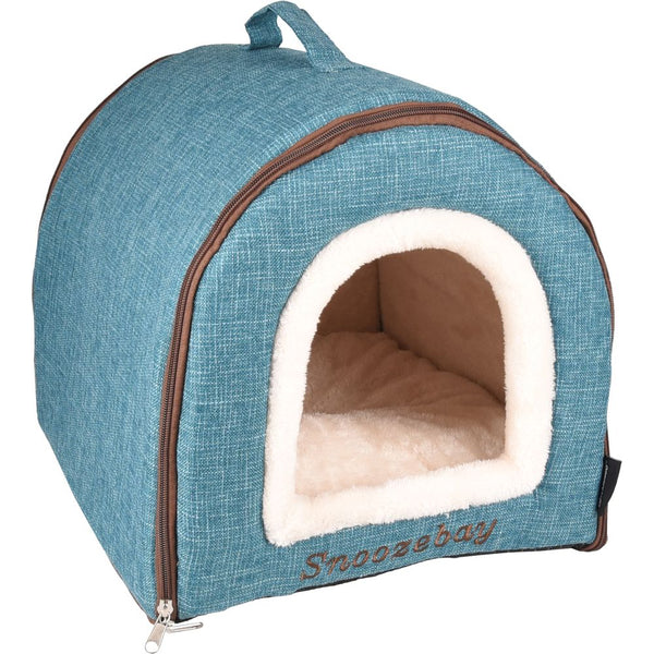 Endroit pour dormir snoozebay maison + fermeture éclair bleu 45x35x35cm
