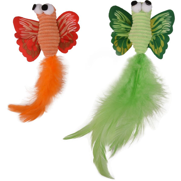 Jchat papillon alea vert/orange 17cm
