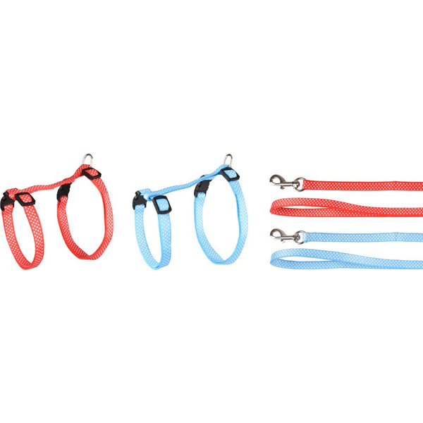 Harnais pour chats + laisse aiwa 20-35cm 10mm assortiment