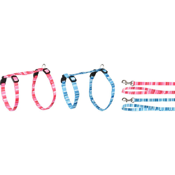 Harnais pour chats + laisse grande chat alfry 25-40cm 10mm assortiment