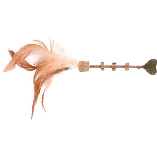 Jchat topsy barre bois + coeur matatabi nature 25cm