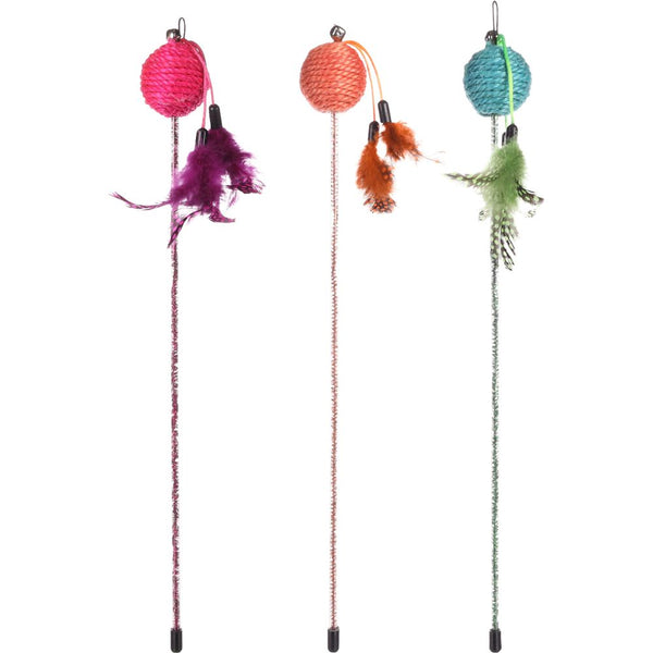 Jchat canne à pêche glitty + balle assortiment 42cm