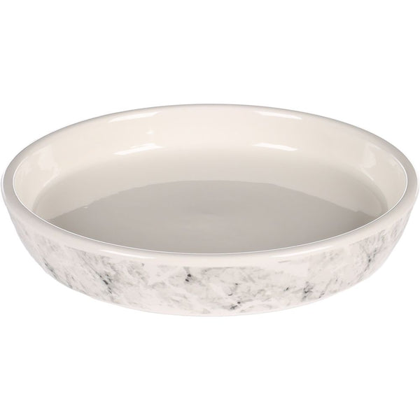Gamelle pour la nourriture et l'eau chat marmi ceramique gris rond 250ml 15,5x3cm