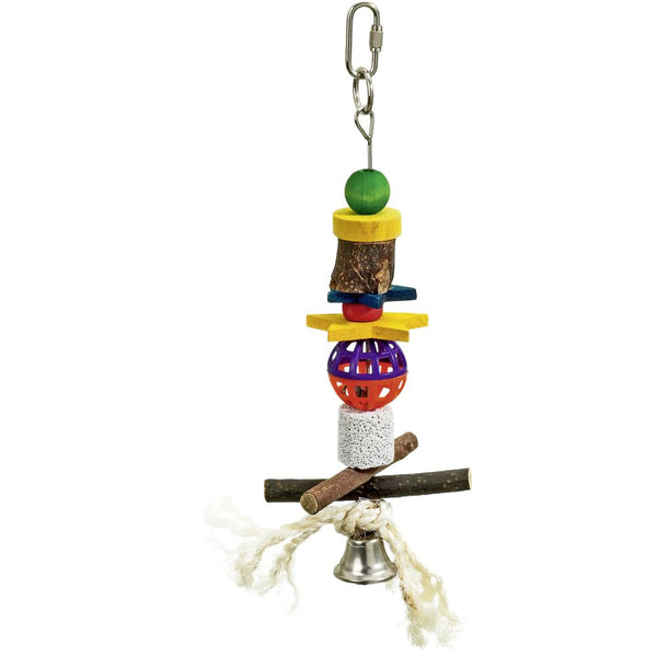Jouet perruches multicolorebois medium 27cm