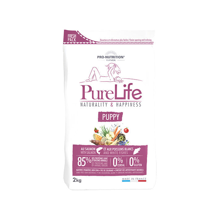 Pronutrition Croquettes Pure Life pour chiots 2kg: Formulées spécialement pour répondre aux besoins nutritionnels des chiots en pleine croissance.